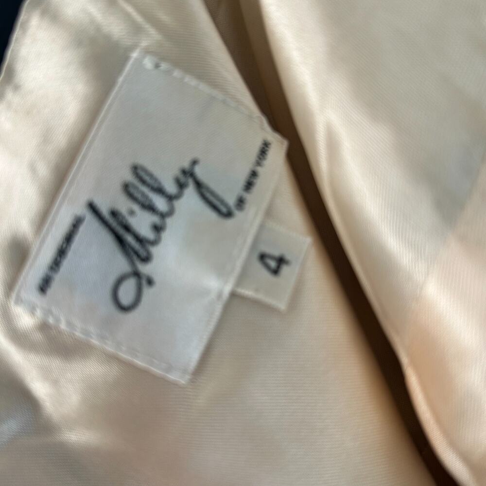 Milly New York Silk Dress SZ4 Strapless Sheath Black White Designer Occasion - Picture 10 of 12